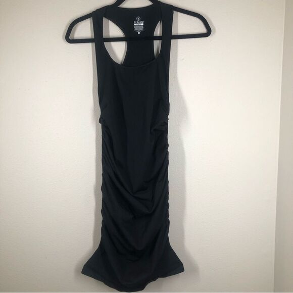 BLANQI Maternity Racerback Tank Dress Black Stretch Ruched Small/Medium